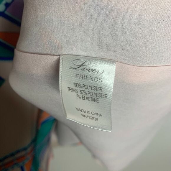 Lovers + Friends Womens Sz S Tank Top Oversized‎ Revolve Pink Blush Scarf Print - Picture 5 of 6